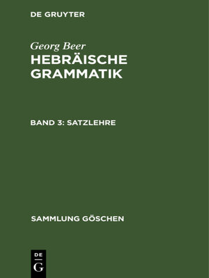 cover image of Satzlehre